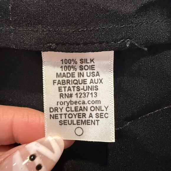 Rory Beca 100% Silk Strapless Maxi Dress 6 Black Brown Cocktail Party Luxury - Picture 6 of 7